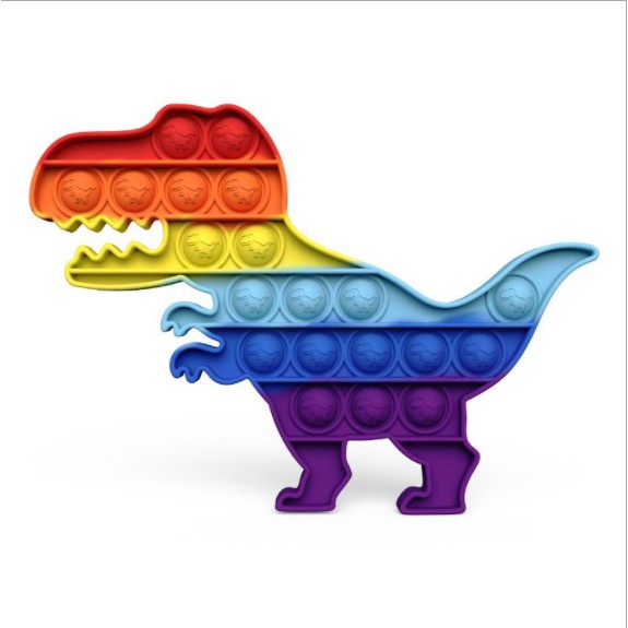 [TOKO BEST SHOP]Ready Stock mainan pop it murah popit Pop Its Square rainbow multicolor Fidget Toy Push bubble Pengh-DINOSAURUS RAINBOW