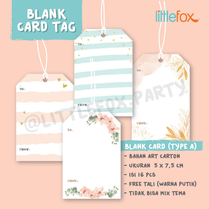 

LITTLEFOX - GIFT TAG / BLANK CARD / BLANK TAG / TAG UCAPAN