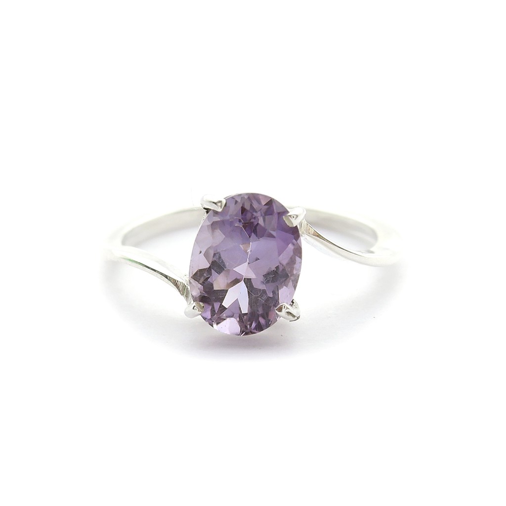 Cincin Perak Batu Amethyst / Cincin Cewek Batu Kecubung