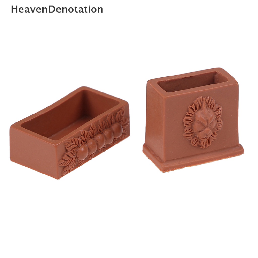 (Heavendenotation) 7pcs / Set Mainan Miniatur Pot Bunga Bahan Resin Untuk Aksesoris Rumah Boneka 1: 12