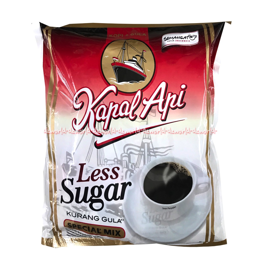 Kapal Api Less Sugar Isi 20sachet Kopi Bubuk Special Mix KapalApi Kopi Tanpa Gula Lesssugar Non Sugar Free 20 Sachet