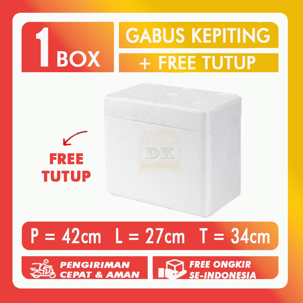 [ 100% NEW + FREE TUTUP ] Kotak Styrofoam Box / Sterofoam Box Gabus KEPITING Beku Sterofom Styrofom 
