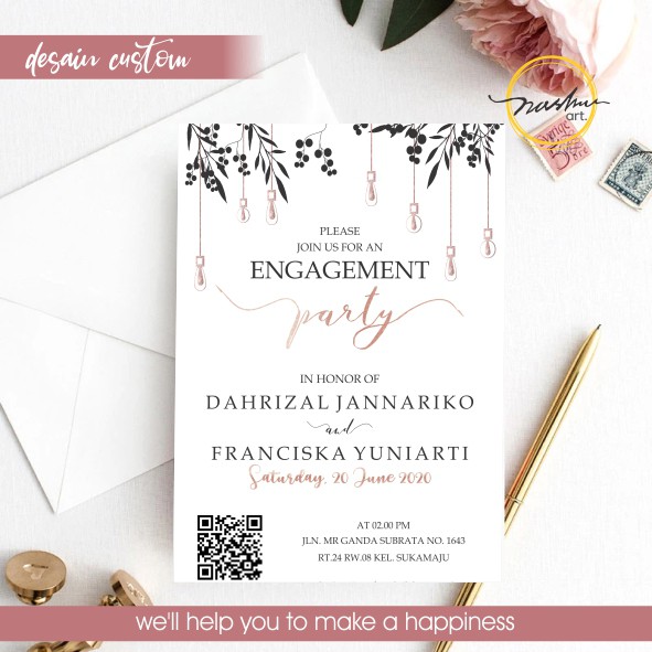 Kartu Nasi Pernikahan Kartu Nasi Tunangan Kartu Engagement Sticker Box Engagement Card Shopee Indonesia