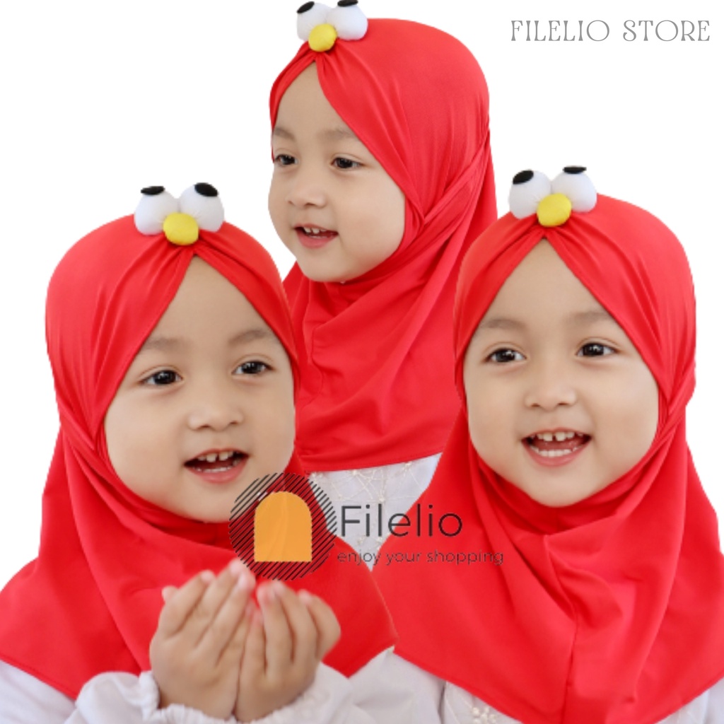 TERMURAH Krudung Anak Perempuan Umur 0-3 Tahun Jilbab Instan Anak Premium Terbaru Elmo Emoticon