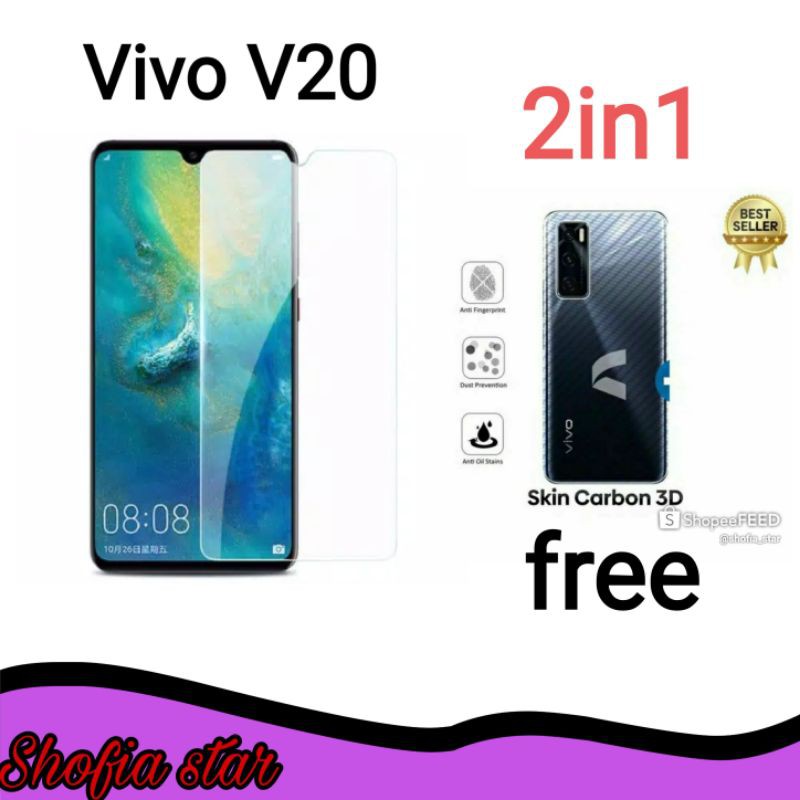 Tempered Glass Bening VIVO V20 Full Glue Screen Guard Protector