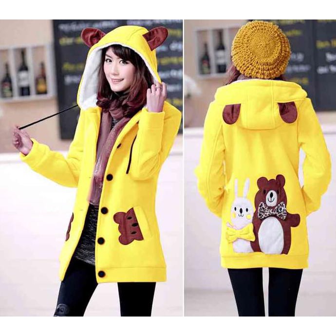 JAKET FUNNY KUNING LO JAKET WANITA BABYTERY KUNING TOP FASHION