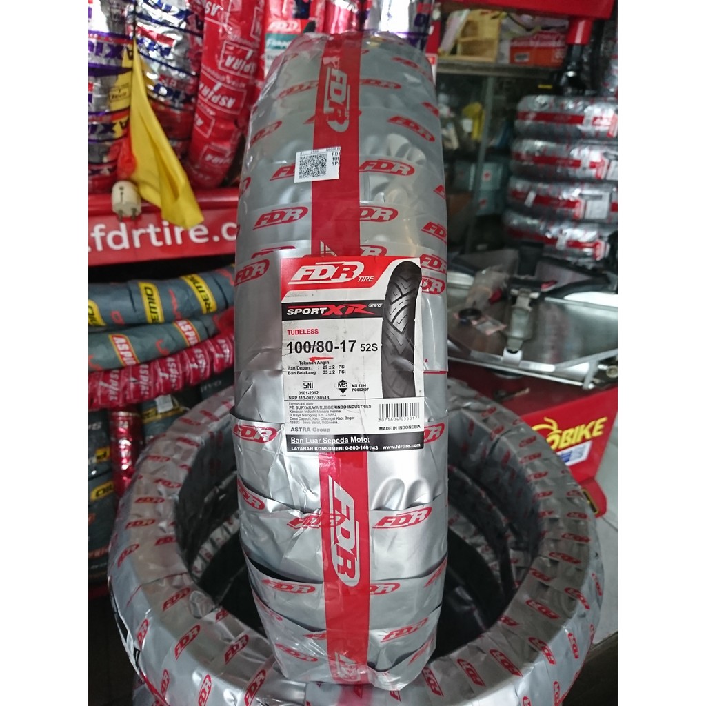 FDR Sport XR EVO 100/80 ring 17 ban motor CBR R15 GSX Vixion NVA NVL CB150R