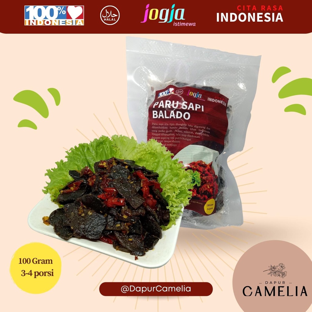 

Paru Sapi Kering Balado Frozen Food Kemasan 100 gr