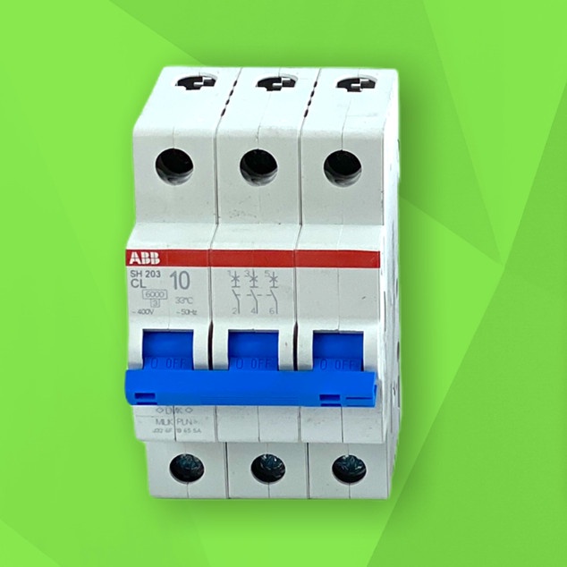 MCB PLN ABB 3P 10A 16A 20A 25A 50A 63A CL 6kA Stop Kontak PLN Togle Biru