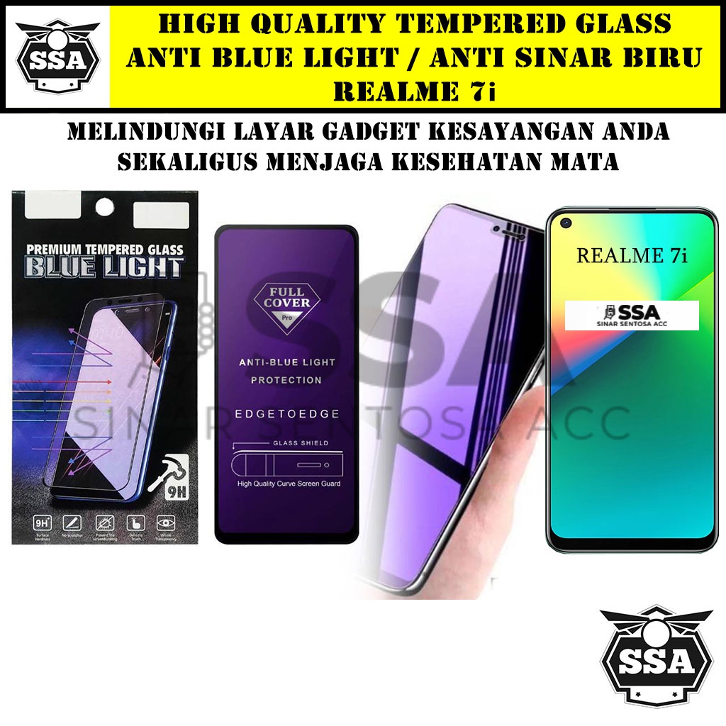 Tempered Glass Realme 7i Anti Blue Light Anti Sinar Biru Real Me Ori Original Hp Pelindung Layar Temper Anti Lecet Gores TG Murah Berkualitas