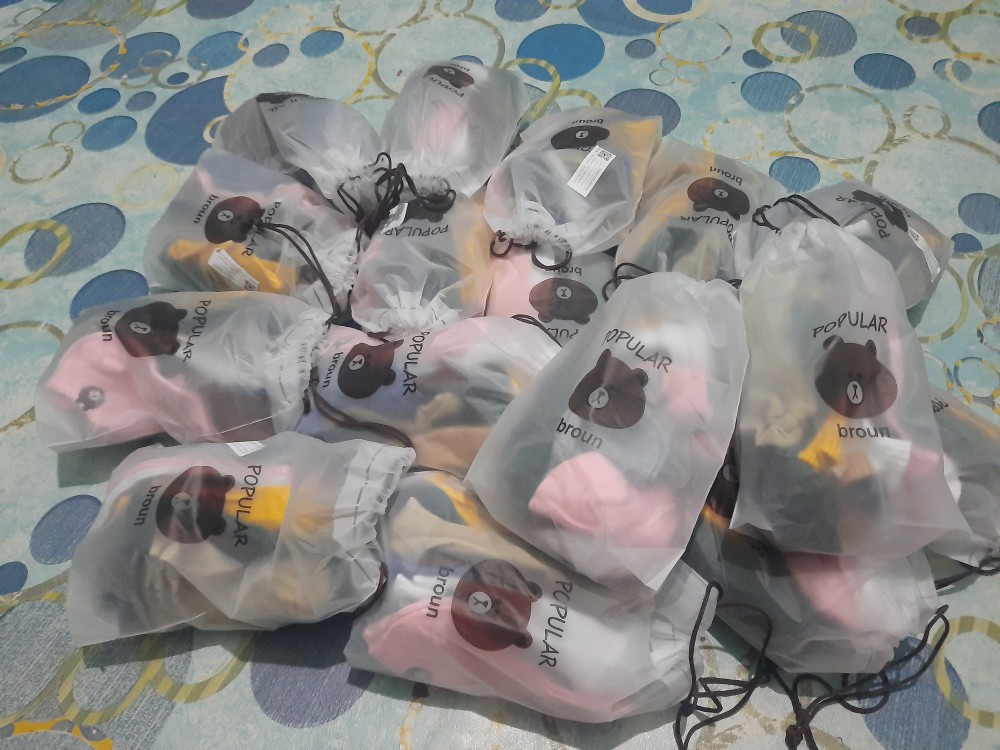 [termurah] 10pcs Kaos Kaki Ankle Brown Line+tas Logo Brown Line Kaos Kaki Import