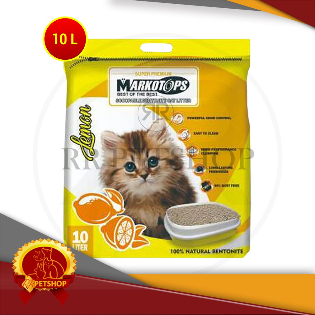 Pasir Kucing Markotops 10 Liter Cat Litter 10ltr Gumpal Clumping Wangi