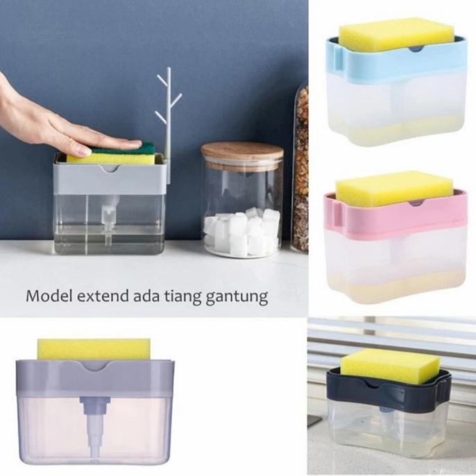 Dispenser Sabun Cuci Piring - Tempat Sabun Cuci Piring + Spons