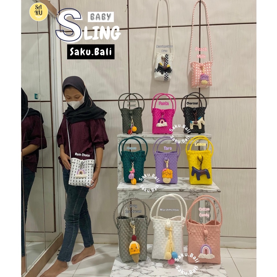 Sling Baby Bag / Tas Selempang Kecil / hp / tas anti ribet / harian / daily bag / tas anyam bali / t