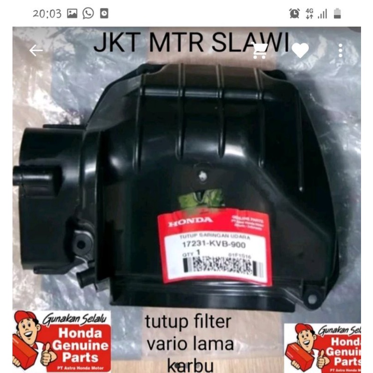 17231-KVB-900 tutup.filter vario cw vario techno 110 lama vario carbu asli honda