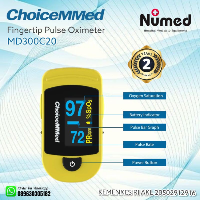 Fingertip Pulse Oximeter ChoiceMMed MD300C20 Oxymeter Original Choicemed