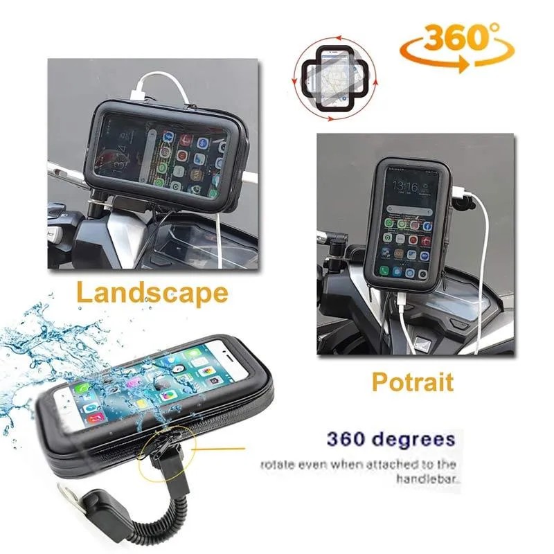 Holder Motor Waterproof HP / Holder Anti Air Ukuran 5,5 / 6,3 inch / GPS Mobile Holder