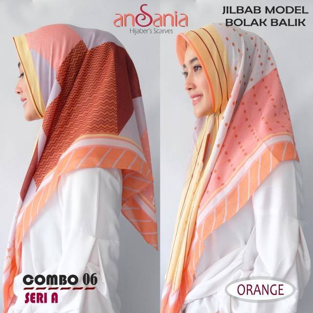 Jilbab kerudung segiempat motif saudia combo 6 seri A by ansania