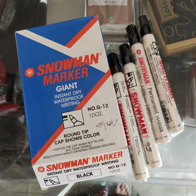 Spidol Snowman Hitam Permanen