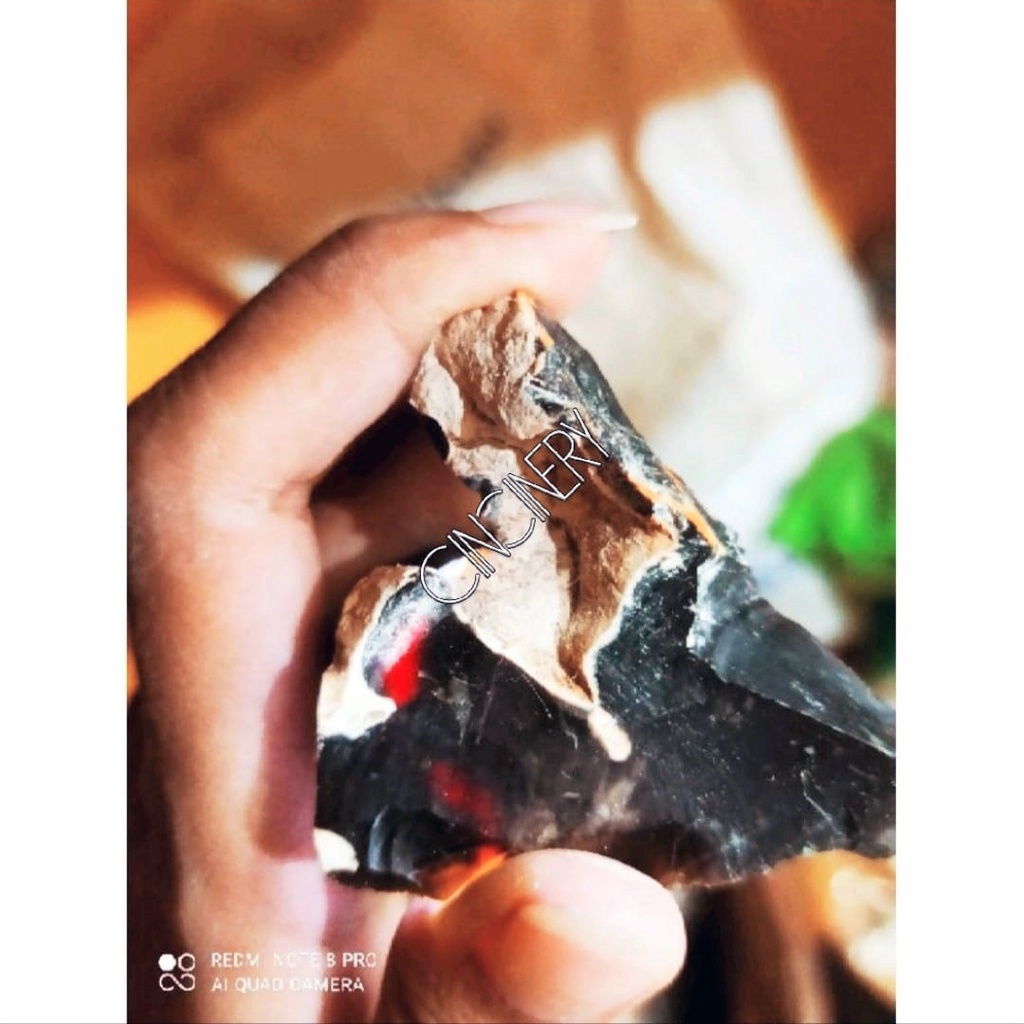 Bahan akik wulung asli  batu yaman natural rough gems