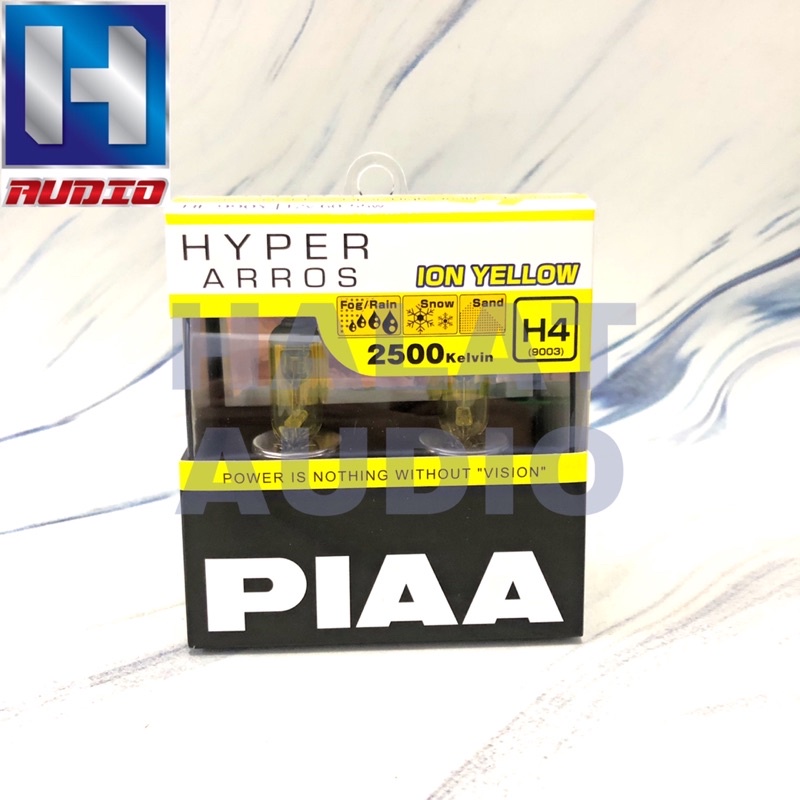 PIAA Halogen H4 Hyper Arros Ion Yellow 2500K 60/55W Bola Lampu Mobil