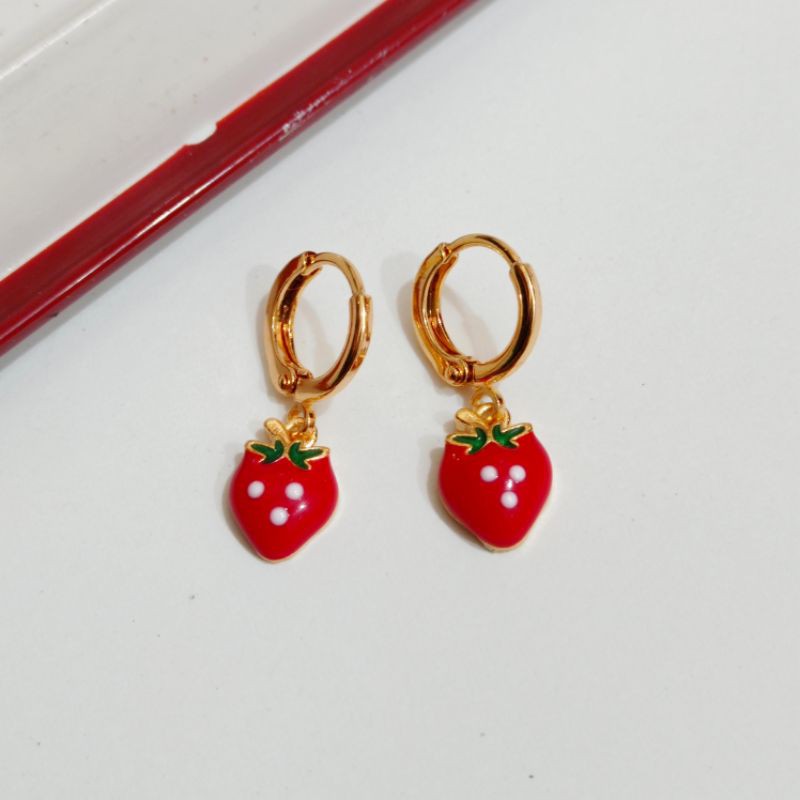 anting anak setrobery perhiasan xuping