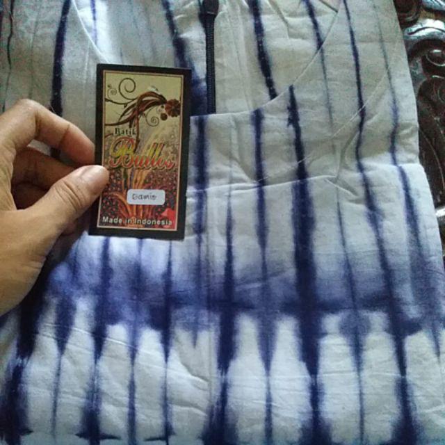 Gamis Rempel Shibori Rempel Batik Modern Handmade Jumputan Baju Muslim Tie Dye Sibori Pesta Kantoran
