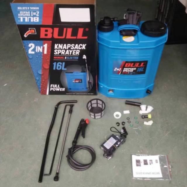 Bull Knapsack Sprayer 16Liter 2 in 1 semprotan hama elektrik 2 fungsi