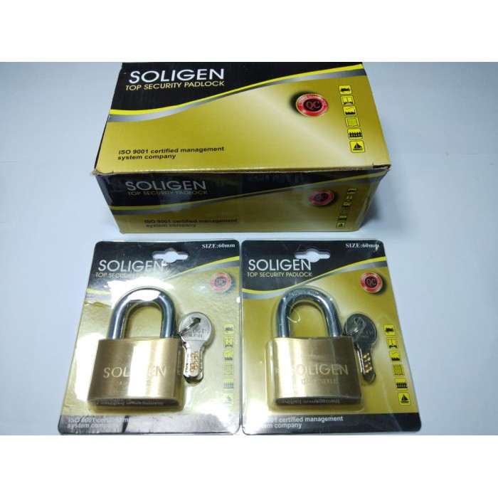 Gembok Soligen 60 mm Pendek Kuningan Computer Key