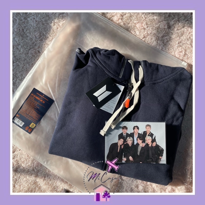 [READY] BTS PTD MERCH ZIP-UP HOODIE NAVY OFFICIAL