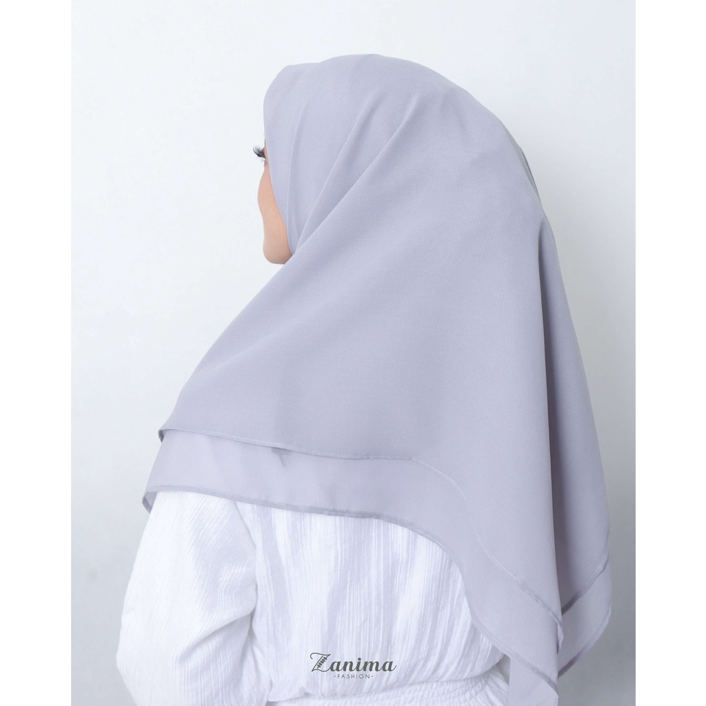 Jilbab Segi Empat Instan Double Layer Bahan Ceruti Babydoll - Zanima Grey