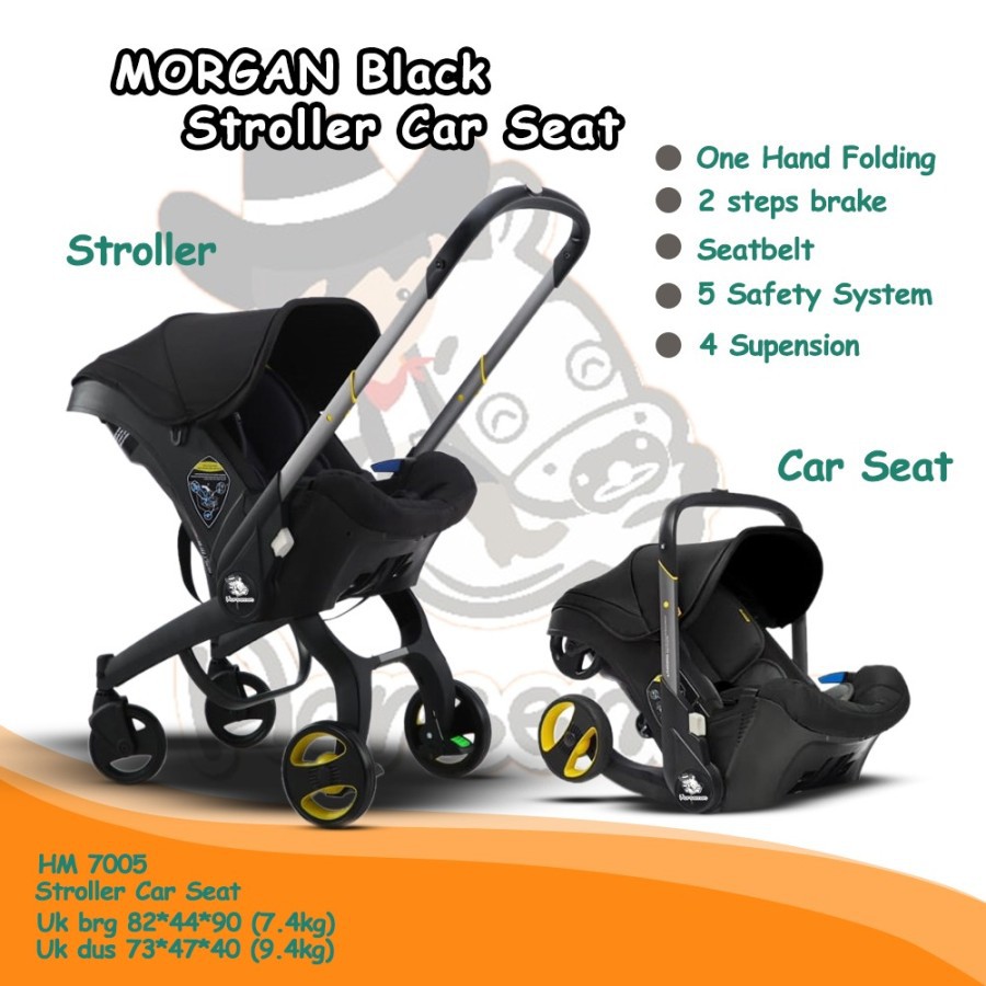 Morgan Car Seat Stroller Baby Bayi Anak Portable New Born Travel - Hitam