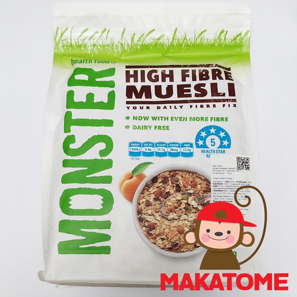 

MONSTER High Fibre Muesli 700gr 700 gram gr cereal sereal fiber