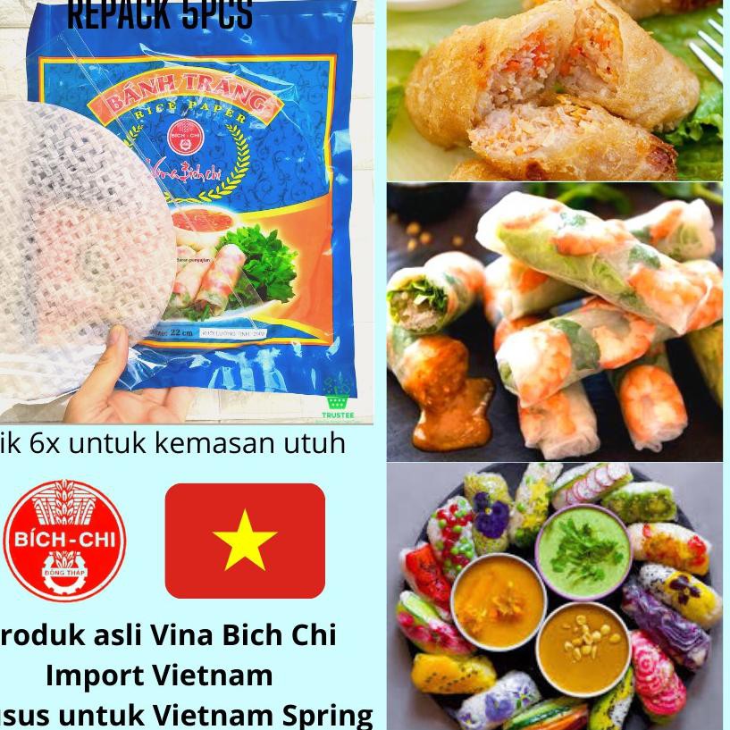 

PROMO 1.1 Banh Trang Rice Paper 22 cm Repack 5 lembar / Kulit Lumpia Vietnam / Spring Roll / Salad W