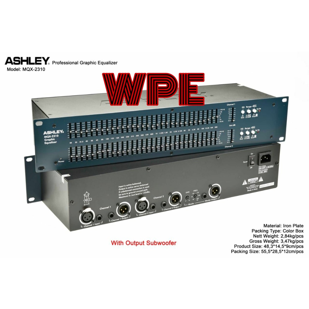 Equalizer ASHLEY MQX 2310 MQX2310 with SUB Original