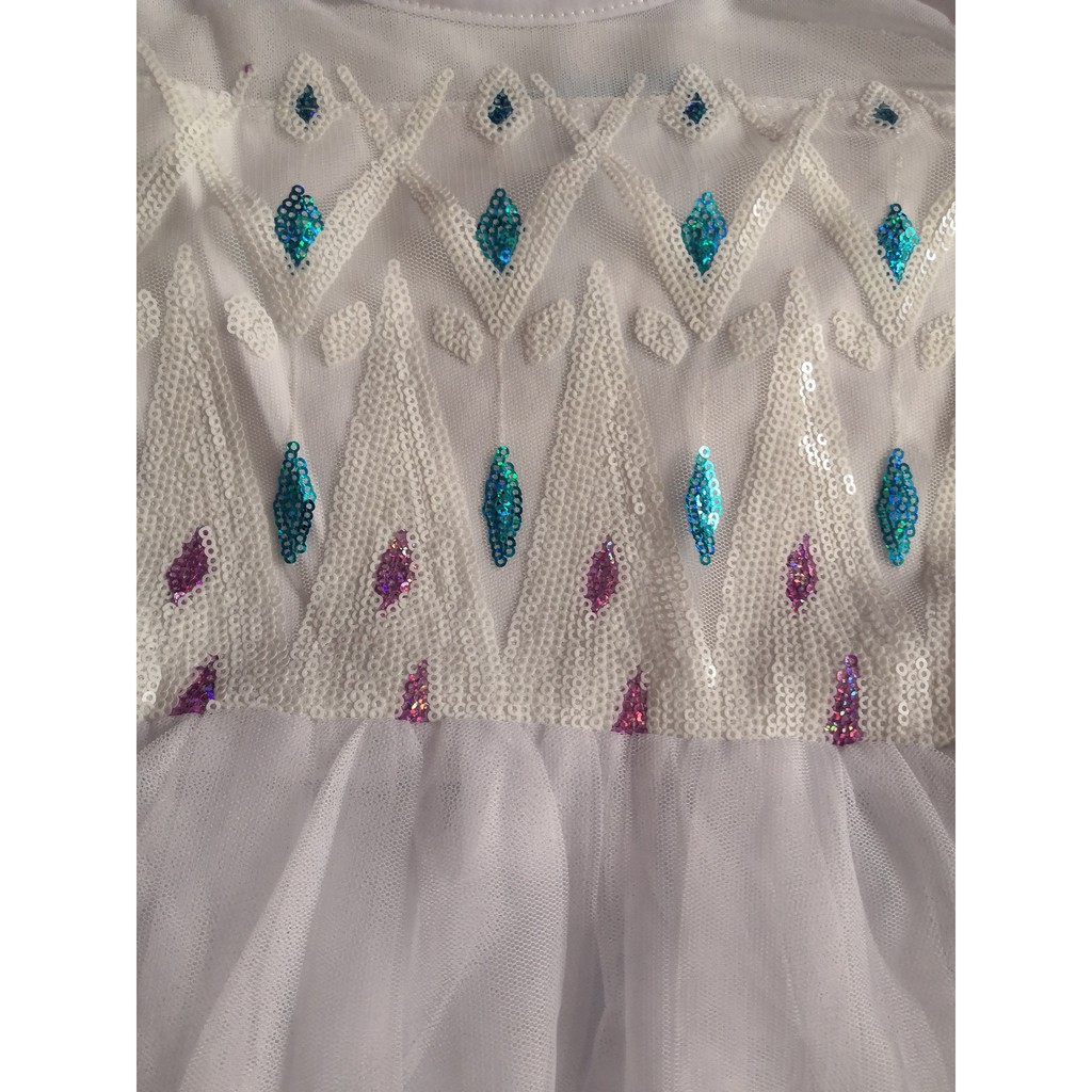 Kostum Anak Elsa White Frozen 2 Perempuan Baju Dress Gaun Cewek Princess Putih Impor