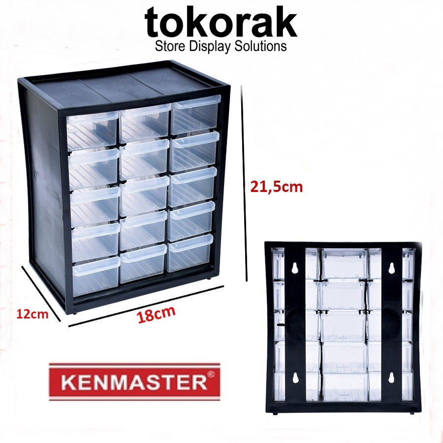 RAK SUSUN DRAWER 15 KENMASTER - SLOT KOTAK SPARE PART LACI ORGANIZER