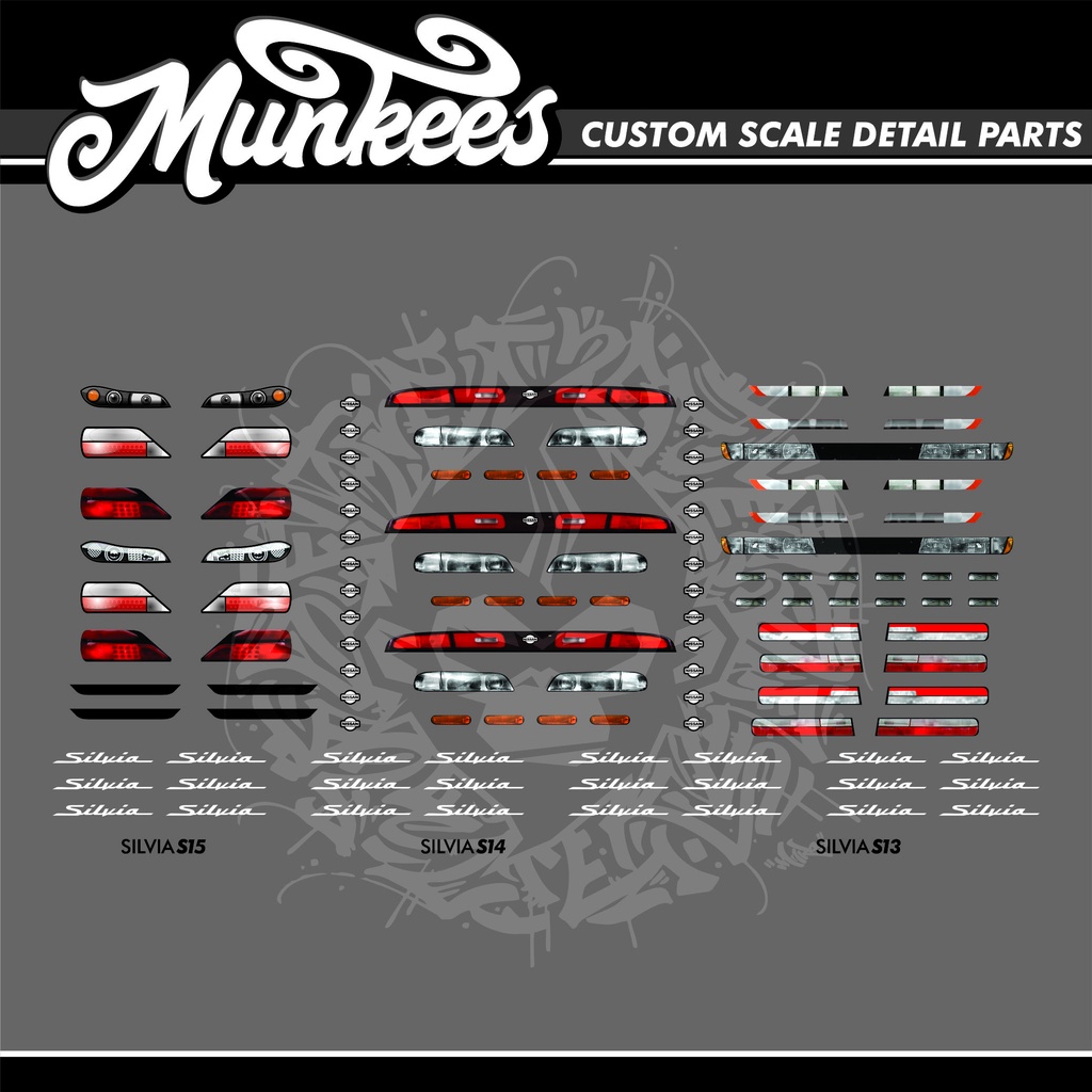 Decal Waterslide White Toner Hotwheels Tomica Nissan SILVIA S13-S14-S15