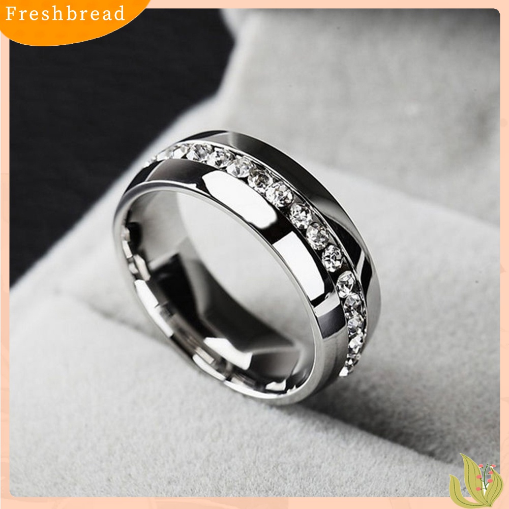 [Fresh] Cincin Tunangan Bahan Titanium Stainless Steel untuk Pria / Wanita