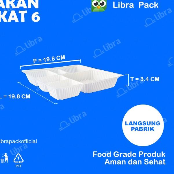 ☋ Mika Bento Sekat 6 PUTIH 50 pcs Bento Box/Tray Bento/Lunch Box libra ✱