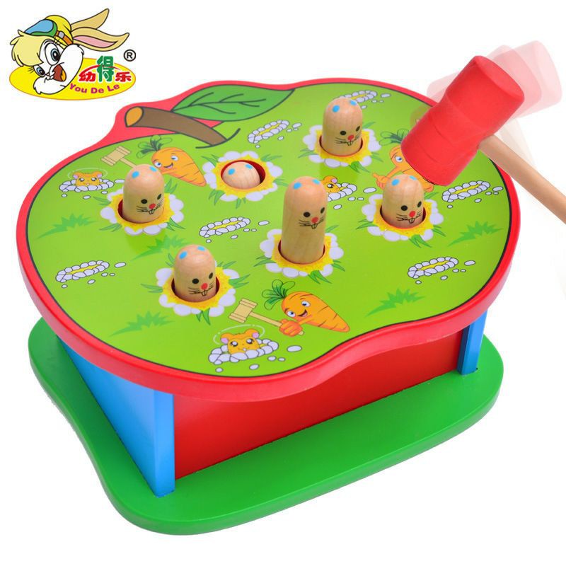 MAINAN EDUKASI PEMUKUL HAMSTER / WOODEN TOY APLLE PLAY HAMSTER / WHACK MOLE