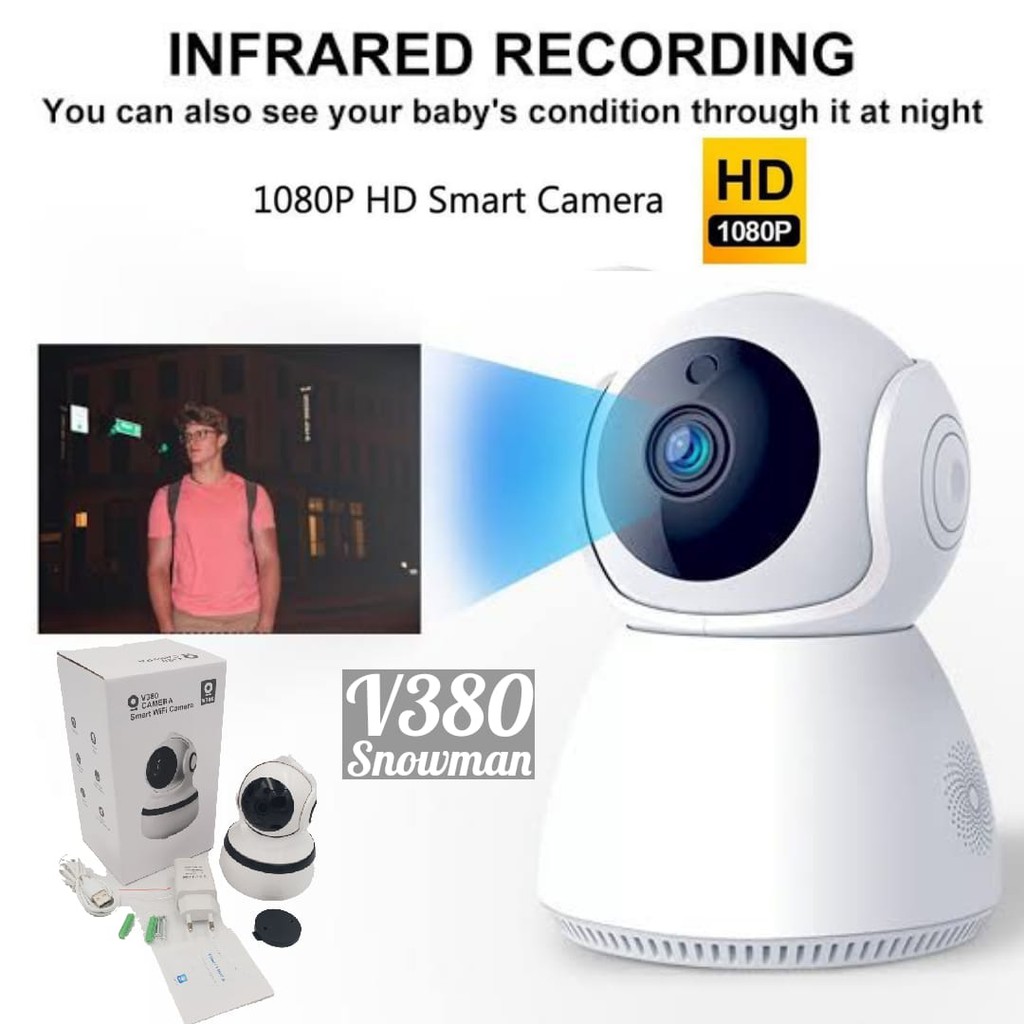 Ip Camera CCTV Q9S Snowman HD Wireless Wifi V380/Kamera Ip Nirkabel Kamera Wifi Indoor Pengawasan Ke