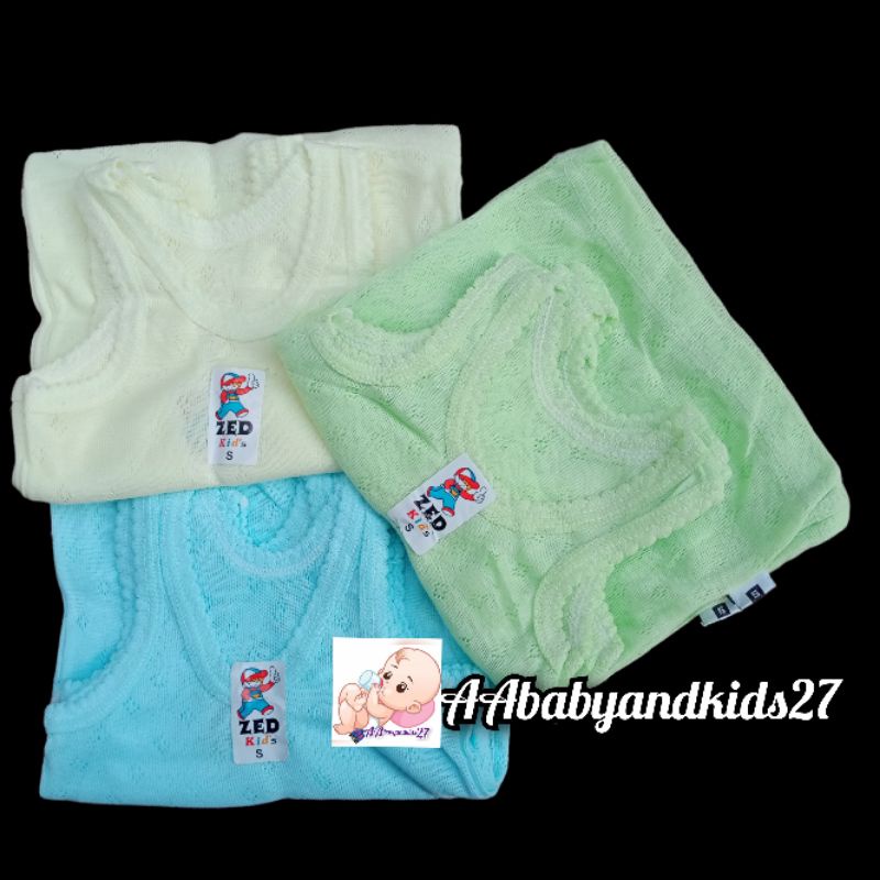 Zed Kids WARNA KHUSUS 3PC Kaos Dalam Bayi Model Bolong Bolong Untuk Harian Ukuran S M L XL SNI Nyaman Berkualitas