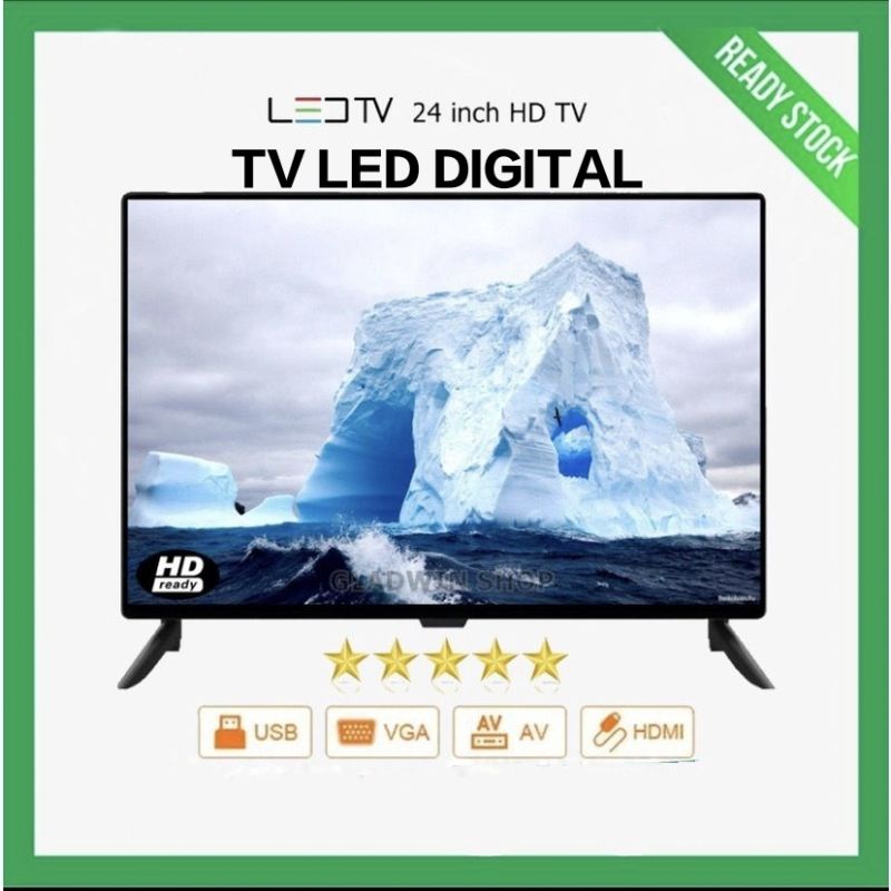 NEW - LED TV DIGITAL 24 INCH MONITOR FULL HD DVB T2