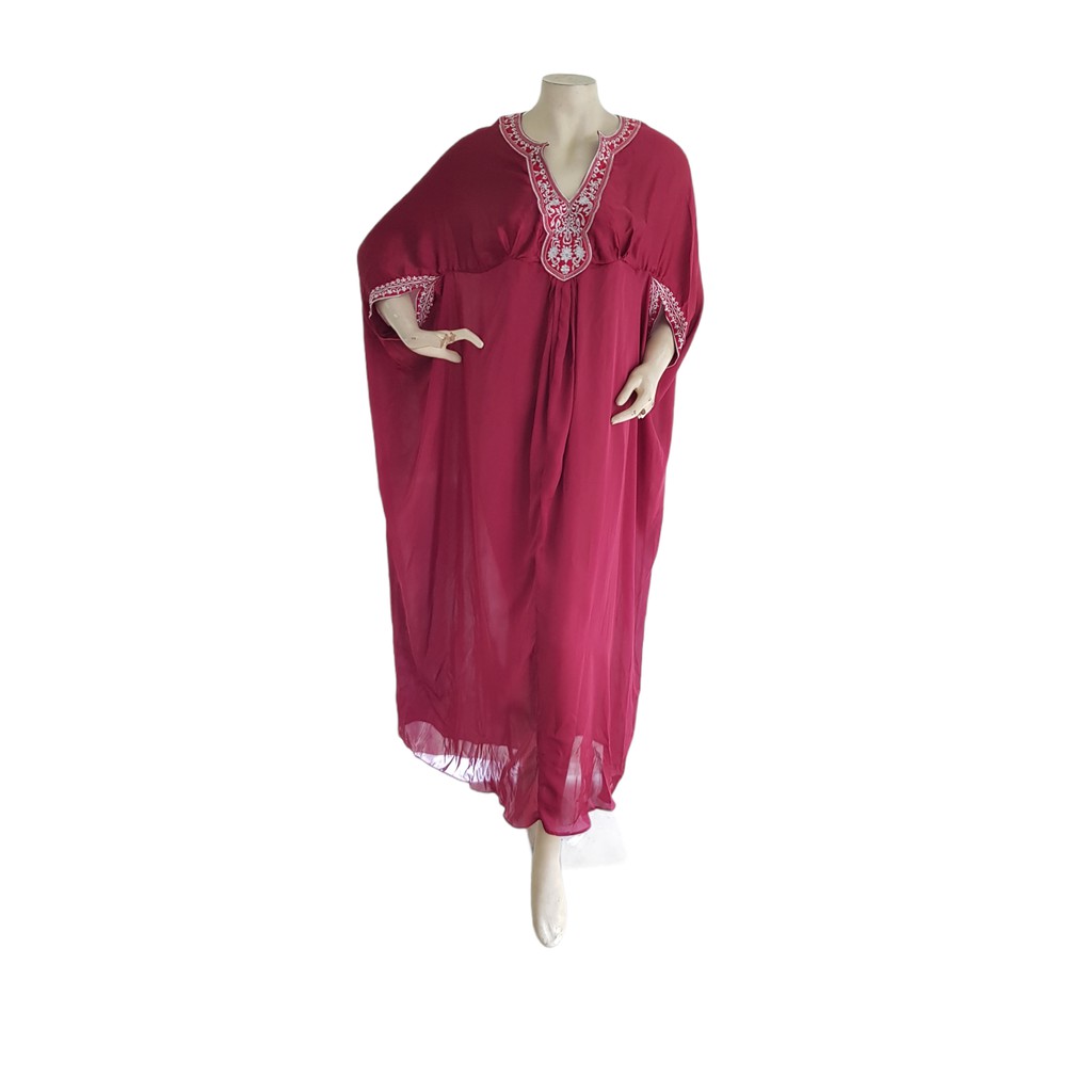 Gamis Maroon Satin