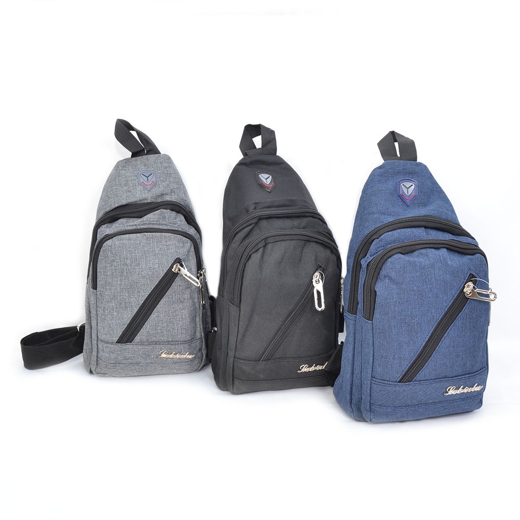 Tas Selempang Fashion Pria Sling Shoulder Bag Back Pack Travel USB 7302 / 7150-3