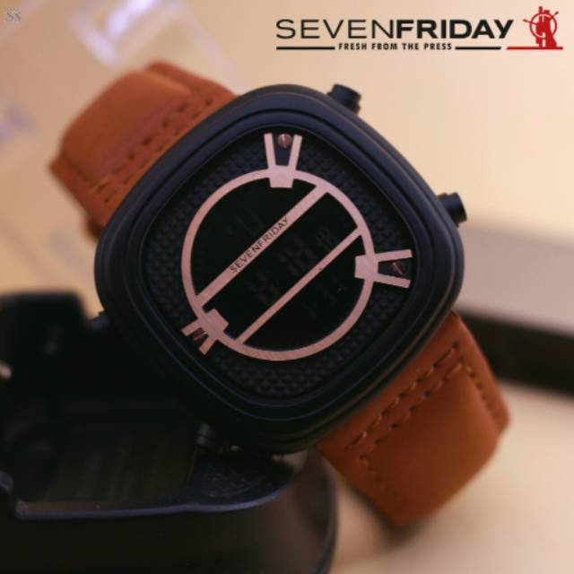 JAM TANGAN PRIA SEVEN FRIDAY DIGITAL KULIT LEATHER JAM COWOK SEVENFRIDAY TERMURAH TERLARIS KEKINIAN