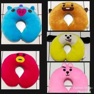  Bantal  Leher  Travel Karakter BTS BT21 KPOP Bordir Logo SNI 