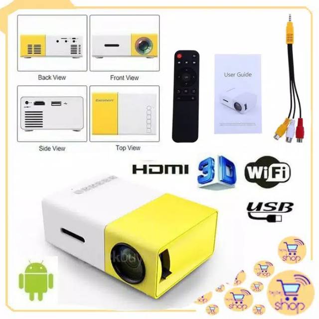 [COD & ORIGINAL] MINI PROJECTOR LED / PROYEKTOR MINI LED / PROYEKTOR YG300 / PROYEKTOR PORTABLE