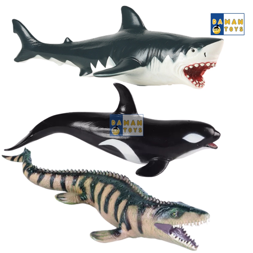 Mainan Mosasaurus Hiu Megalodon Jumbo Dinosaurus Figure Dinosaurus Dino Karet Besar